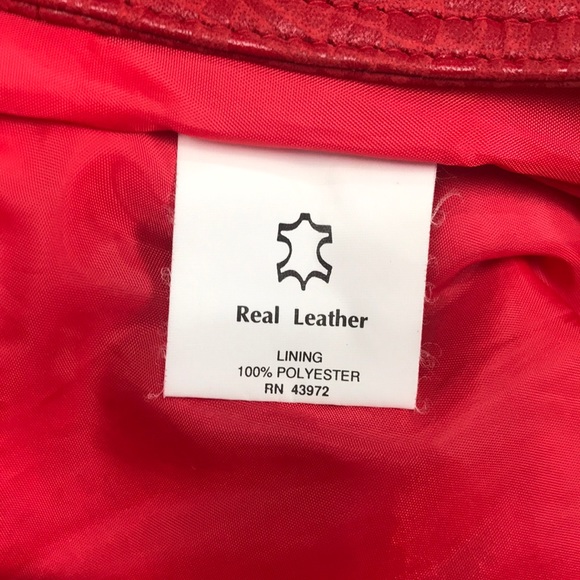 Vintage Pierce Arrow Red Leather Jacket 80s Glam - Picture 5 of 6